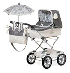Коляска с сумкой, зонтиком и изменяемым углом наклона ручки Реборн 90 см DeCuevas 82000