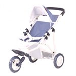 Коляска для кукол прогулочная трехколесная, синяя в горошек Gotz