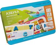 Азбука с заданиями Мягкая магнитная мозаика Магнетикус Путешественник 106 элементов синий Magneticus