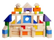 Построй свой город Деревянный конструктор 85 деталей окрашенный Дворики