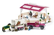 Школа верховой езды с пикапом и фургоном для лошадей Schleich