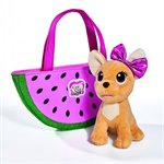 CHI CHI LOVE Плюшевая мягкая игрушка Собачка Чихуахуа в сумочке игровой набор Фруктовая мода