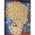 Цветы Часы под роспись с красками и кистью Набор для детского творчества