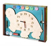 Черепаха Часы под роспись с красками и кистью Набор для детского творчества