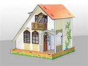 Кукольный домик Дуплекс деревянный конструктор цветной Полноцвет