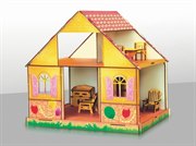 Кукольный домик Girl's Club с мебелью сборный цветной Полноцвет