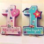 Украшение на первый День Рождения девочки Единица Пиньята с лентами