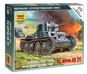 Немецкий легкий танк PZ.KPFW.38 (T) Сборная модель 1/100 Звезда 6130