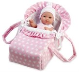 Кукла Arias ELEGANCE виниловая в люльке-переноске с постелькой 33 см