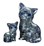Кошка с котенком дымчатая головоломка 3D Crystal Puzzle