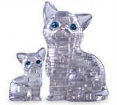 Кошка с котенком серебристая головоломка 3D Crystal Puzzle