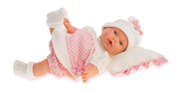 Кукла младенец Antonio Juan Munecas Ланита на бежевой подушке озвученная 27 см