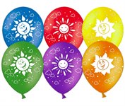 Воздушный шар 12" Солнышко ассорти 50 шт. Весёлый праздник