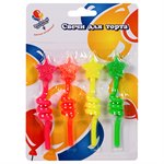 Набор свечей для торта 8,5 см Звезды разноцветные неоновые 4 шт. Весёлый праздник