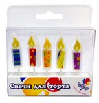 Свечи для торта 4 см объёмные 5 шт. Весёлый праздник