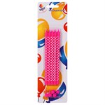 Набор свечей для торта 15 см розовые Точки белые 5 шт. Весёлый праздник