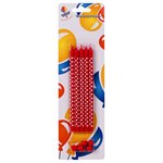 Набор свечей для торта 15 см красные Точки белые 5 шт. Весёлый праздник