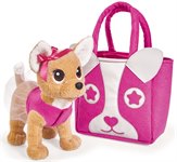 CHI CHI LOVE Плюшевая мягкая игрушка Собачка Чихуахуа Модница с розовой сумкой