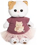 Кошка Ли-Ли в платье с совой мягкая игрушка Басик и компания 24 см BUDI BASA