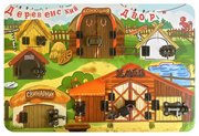 Бизиборд развивающая доска Замочки Деревенский двор Бэмби