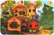 Бизиборд развивающая доска Замочки Теремок Бэмби