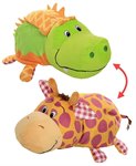 Вывернушка Ням-Ням плюшевая Крокодильчик с ароматом яблочного пирожка Жираф с ароматом Арахисовой пасты с фруктами 35 см 1 Toy