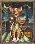 Кошки мозаика из пайеток на холсте Волшебная мастерская