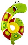 Воздушный шар 16''/41 см Цифра 6 Гусеница Falali