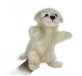 Мареммо-абруццкая овчарка щенок мягкая игрушка на руку для кукольного театра 28 см Hansa HA-7338