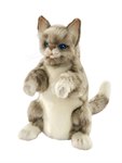 Кот жаккардовый мягкая игрушка на руку для кукольного театра 30 см Hansa 7163
