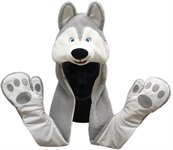 Шапка с варежками плюшевая взрослая 97 см 54-56 U-Лайка талисман XXIX Зимняя Универсиада Красноярск 2019