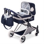 DeCuevas Коляска-трансформер 3 в 1 для куклы с сумкой темно-синяя серия Романтик 81 см