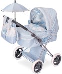DeCuevas Коляска для кукол с сумкой и зонтиком голубая серия Кэрол 60 см