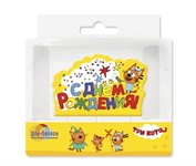 Праздничная свеча для торта Три кота большая желтая