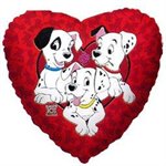 Фольгированный воздушный шар 7'' Мини-сердце 101 далматинец Flexmetal
