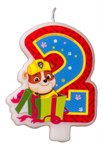Праздничная свеча для торта Цифра 2 Щенячий патруль 8 см