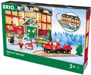 BRIO Новогодний рождественский адвент календарь с сюрпризами деревянной железной дорогой БРИО 33898