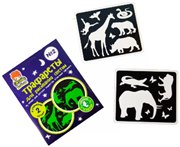 Рисуй светом Трафарет №2 Животные Африки для рисования в темноте с планшетом Световые картины