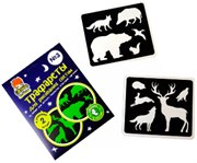 Рисуй светом Трафарет №3 Дикие животные для рисования в темноте с планшетом Световые картины