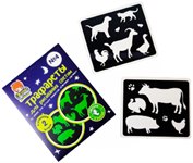 Рисуй светом Трафарет №4 Домашние животные для рисования в темноте с планшетом Световые картины