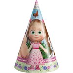 Колпаки праздничные Ягодное лето 6 шт Маша и Медведь