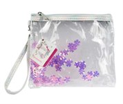 Косметичка детская Lucky на молнии с пайетками-цветочками