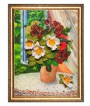 Маки мозаика из пайеток на холсте Волшебная мастерская