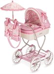 DeCuevas Коляска для кукол с сумкой и зонтиком розовая серия Мартина 90 см