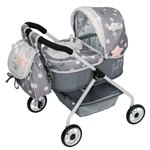 DeCuevas Коляска для кукол с рюкзаком серая серия Скай 56 см