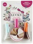 Lucky лак для ногтей 3 цвета Конфетти перламутр с блёстками 01К Фуксия с блёстками 03К тёмно-золотой с блестками 12К Только для девочек Детская косметика