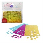 Набор мини-заколок для причесок 3 листа по 40 шт. цветочки, звездочки, сердечки Бьюти-Дизайн Блестящий стиль Lucky