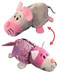 Вывернушка Блеск с пайетками плюшевая Кот Мышка 12 см 1 Toy