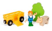 BRIO Девочка на ферме Грузовой вагон со свинкой и грузом БРИО 33875