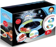 Гибкий трек для машинок "Ночной Экспресс" с паровозом, светится в темноте конструктор 1Toy 62 детали Т13190